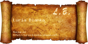 Luria Bianka névjegykártya