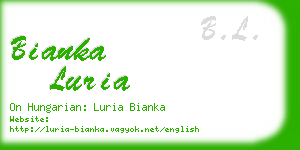 bianka luria business card